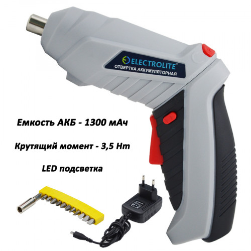 Аккумуляторная отвертка Electrolite ОА 212 Li-Ion