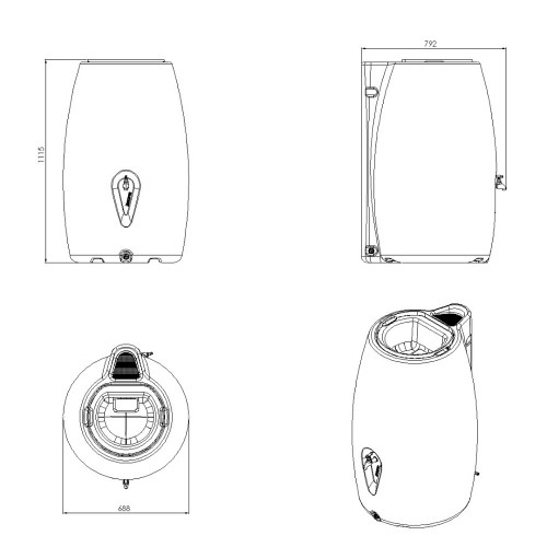 Емкость декоративная Country 300 л коричневая