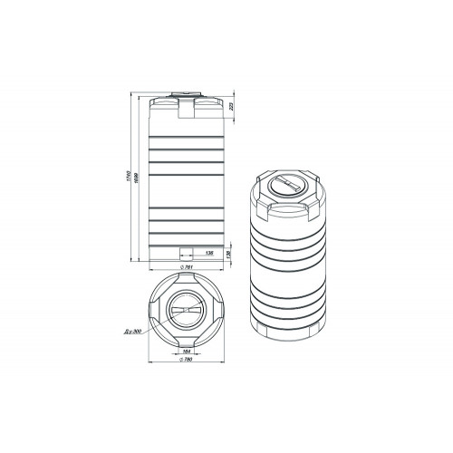 Емкость Экопром T 750 л синяя