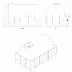 Емкость Экопром H 3000 л синяя в обрешетке
