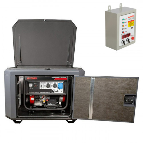 Генератор A-iPower A7000EAX в тихом зимнем кожухе 1200 RAL 7024 + блок автозапуска A-iPower 400 В 25 А