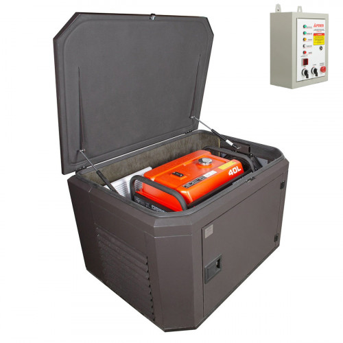Генератор A-iPower A7000EAX в тихом зимнем кожухе 1200 RAL 8019 + блок автозапуска A-iPower 230 В 50 А
