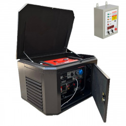 Генератор A-iPower A6000EAX в супертихом зимнем кожухе 1400SS RAL 8019 + блок автозапуска A-iPower 400 В 25 А