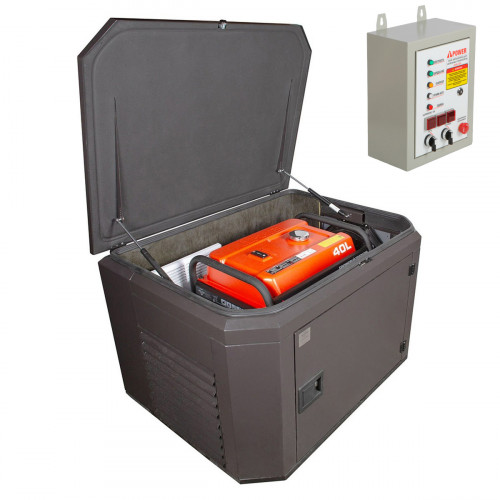 Генератор A-iPower A7000EAX в тихом зимнем кожухе 1200 RAL 8019 + блок автозапуска A-iPower 400 В 25 А