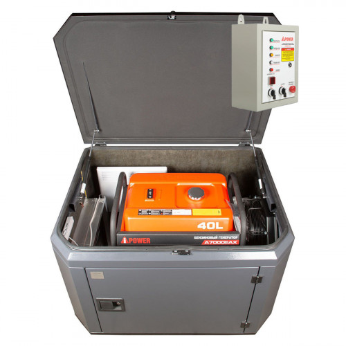 Генератор A-iPower A7000EAX в тихом зимнем кожухе 1200 RAL 7024 + блок автозапуска A-iPower 230 В 50 А