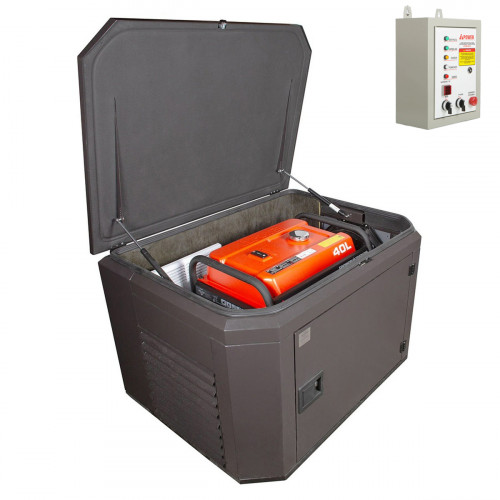 Генератор A-iPower A8000EAX в тихом зимнем кожухе 1200 RAL 8019 + блок автозапуска A-iPower 230 В 50 А