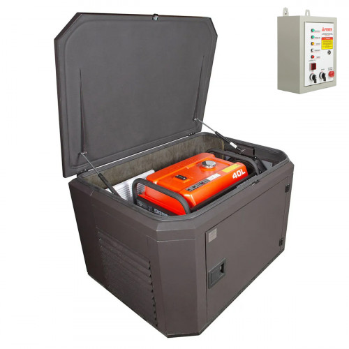 Генератор A-iPower A6000EAX в тихом зимнем кожухе 1200 RAL 8019 + блок автозапуска A-iPower 230 В 50 А