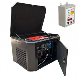 Генератор A-iPower A9000EAX в супертихом зимнем кожухе 1400SS RAL 8019 + блок автозапуска A-iPower 400 В 25 А