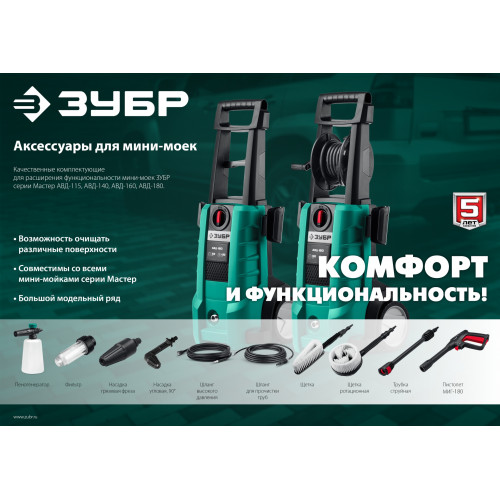 ЗУБР для пистолета МИГ-180, 15 м, шланг высокого давления (70411-180-15)