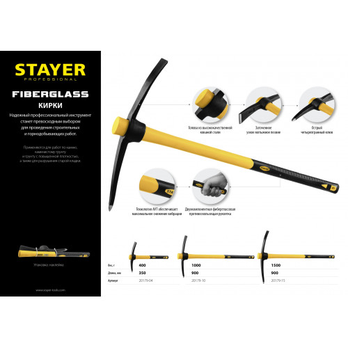 STAYER 1500 г, кирка, Professional (20179-15)