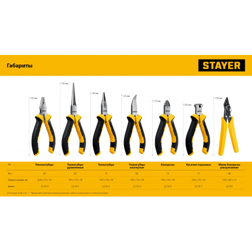 STAYER 150 мм, Мини-тонкогубцы удлиненные(2218-1)