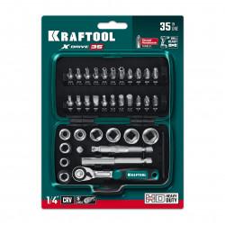 KRAFTOOL X-Drive 35, универсальный набор инструмента 1/4″ 35 предм. (27974)