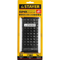 STAYER 61 шт, набор бит с магнитным адаптером (26084-H61)