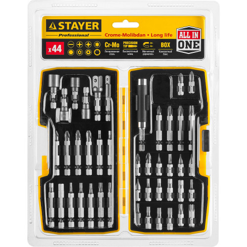 STAYER 44 шт, набор многофункциональных бит, Professional (26135-H44)