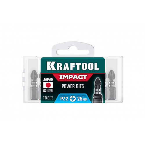 KRAFTOOL Impact PZ 2, 25 мм, 10 шт, ударные биты (26193-2-25-S10)
