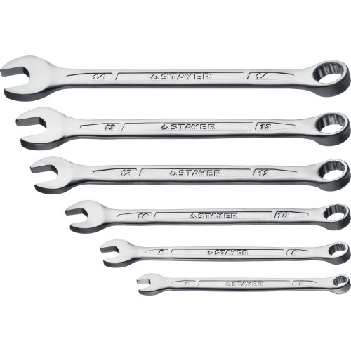 STAYER HERCULES, 6 шт, 6 - 14 мм, набор комбинированных гаечных ключей, Professional (27085-H6)