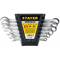 STAYER HERCULES, 6 шт, 6 - 14 мм, набор комбинированных гаечных ключей, Professional (27085-H6)