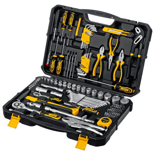 STAYER UNIVERSAL 150, 150 предм., (1/2″+ 1/4″), универсальный набор инструмента, Professional (27710-H150)