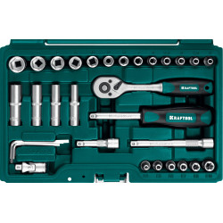 KRAFTOOL X-Drive, 57 предм., (1/4″), универсальный набор инструмента (27885-H57)