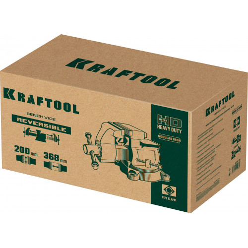 KRAFTOOL Reversible 200 мм, расход 368 мм, Слесарные тиски (32705-200)