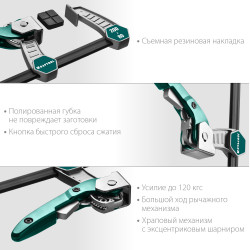 KRAFTOOL KL-200/80, 80 х 200 мм, струбцина F (32019-080-200)