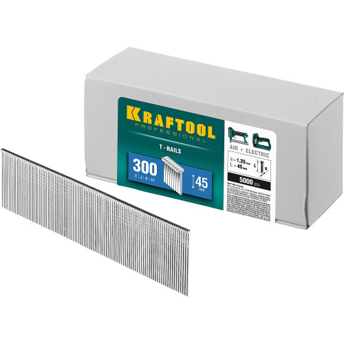 KRAFTOOL тип 18GA (47/300/F) 45 мм, 5000 шт, гвозди для нейлера (31785-45)