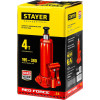 STAYER RED FORCE, 4 т, 195 - 380 мм, бутылочный гидравлический домкрат, Professional (43160-4)