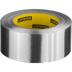 STAYER ProTape, 75 мм, 50 м, до 120 °С, самоклеящаяся алюминиевая лента, Professional (12268-75-50)