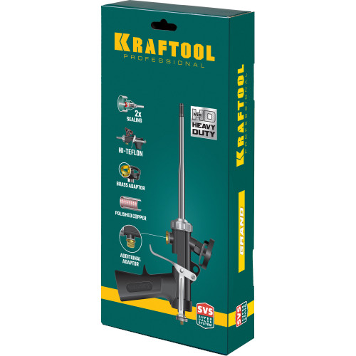 KRAFTOOL Grand, цельнометаллический пистолет для монтажной пены (06853)