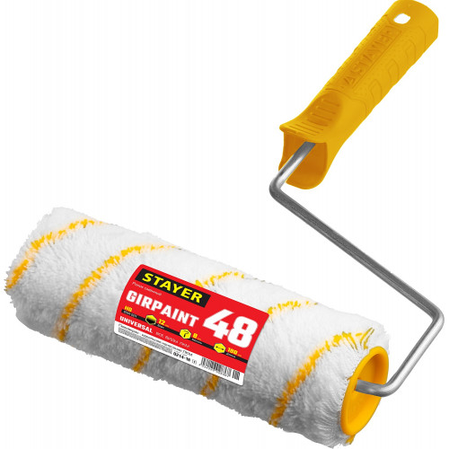 STAYER GIRPAINT, 48 х 180 мм, бюгель 8 мм, ворс 12 мм, полиакрил, все виды ЛКМ, малярный валик, Professional (0314-18)