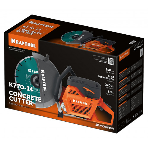 KRAFTOOL 3700 Вт, 350 мм, без диска, бензорез по бетону (бетонорез) (K770-14)