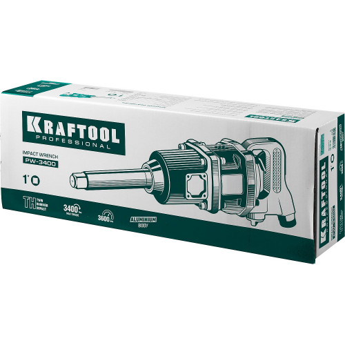 KRAFTOOL PW-3400, 1″, 3400 Н·м, ударный пневматический гайковерт (64200)