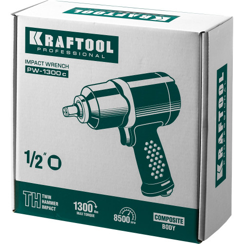 KRAFTOOL PW-1300c, 1/2″, 1300 Н·м, ударный пневматический гайковерт (64205)