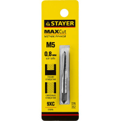 STAYER M5 х 0.8, одинарный метчик для сквозных и глухих отверстий (28021-05-0.8)
