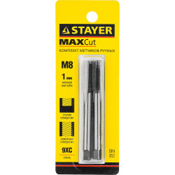 STAYER M8 х 1.0, 2 шт, комплект метчиков (28025-08-1.0-H2)
