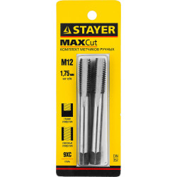 STAYER M12 х 1.75, 2 шт, комплект метчиков (28025-12-1.75-H2)