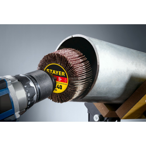 STAYER d 30 x 15 мм, P120, на шпильке d 6 мм, круг шлифовальный лепестковый (36606-120)