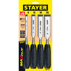 STAYER Max-Cut, 4 предм, набор стамесок (1820-H4)