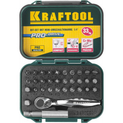 KRAFTOOL 33 шт, набор бит с мини-трещоткой (26157-H33)
