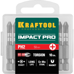 KRAFTOOL Impact PH2, 50 мм, 10 шт, ударные биты (26191-2-50-S10)
