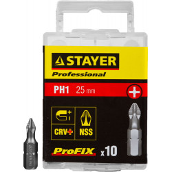 STAYER ProFix PH1 25 мм, 10 шт, набор бит, Professional (26201-1-25-10)