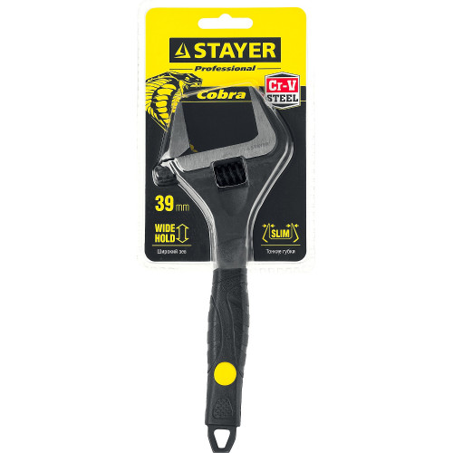 STAYER COBRA, 200/39 мм, разводной ключ, Professional (27264-20)