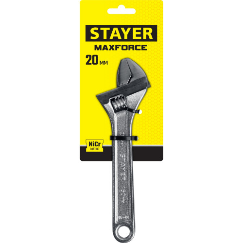 STAYER MAXFORCE, 150/20 мм, разводной ключ (2725-15)