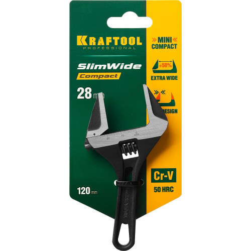 KRAFTOOL SlimWide Compact, 120/28 мм, разводной ключ (27266-15)