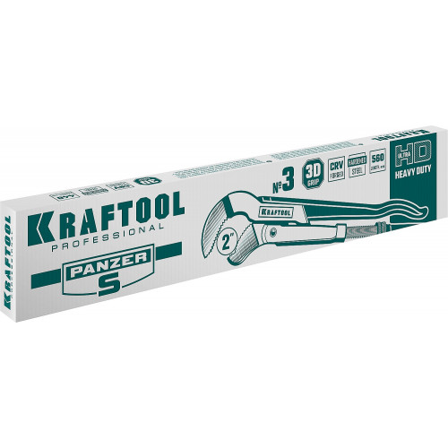 KRAFTOOL PANZER-S, №3, 2″, 560 мм, трубный ключ с изогнутыми губками (2733-20)