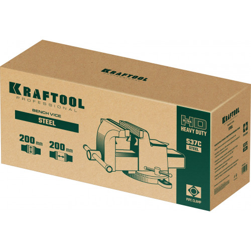 KRAFTOOL STEEL, 200 мм, стальные слесарные тиски (32701-200)