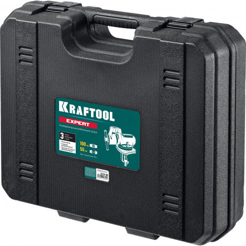 KRAFTOOL EXPERT 100 мм, в кейсе, универсальные мобильные тиски (32710-100)