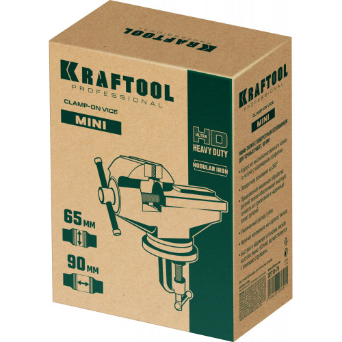 KRAFTOOL Mini, 65 мм, прецизионные тиски на струбцине (32713-75)