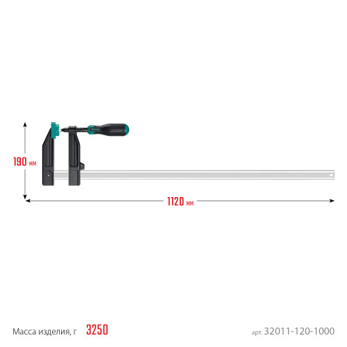 KRAFTOOL MF-1000/120, 120 х 1000 мм, струбцина F (32011-120-1000)