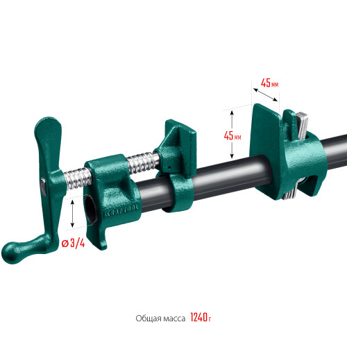 KRAFTOOL PC-34, 3/4″, трубная струбцина (32302-1)